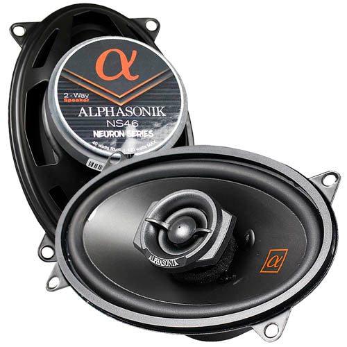 Alphasonik 4x6" 2 Way Full Range Speakers 120W Max 3 Ohm Neuron Series NS46 Pair