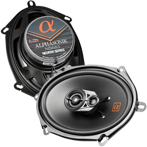 Alphasonik 6x8" 3 Way Full Range Speakers 120W Max 3 Ohm Neuron Series NS683