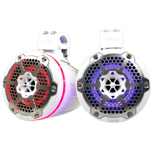 DS18 6.5" Marine Tower Speakers 450W with Passive Radiator RGB NXL-X6TPNEO/WH