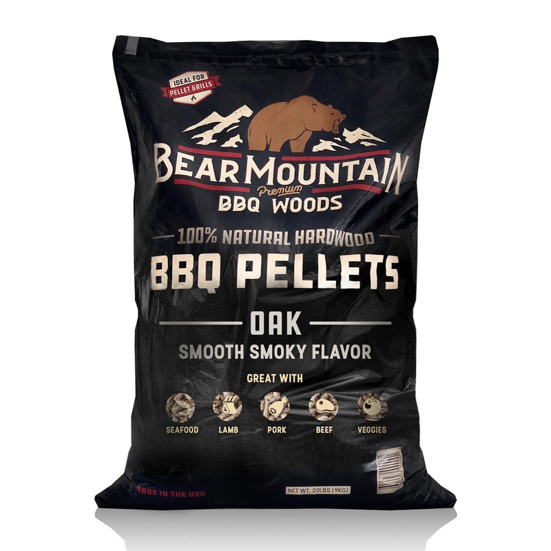 Bear Mountain Oak Cooking Pellets 20lb Bag Smooth Smoky Flavor BBQ Smoker