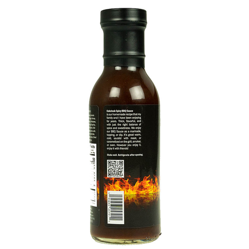 Oaksteak Original Hot BBQ Sauce Homemade Recipe Gluten Free No MSG 14 Ounces