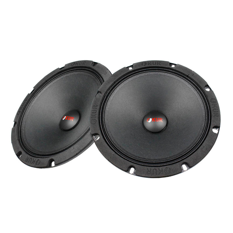 OKUR 8" Midrange Speaker Pair Pro Audio 4 Ohm 350 Watts Max Power Black OMR8PR