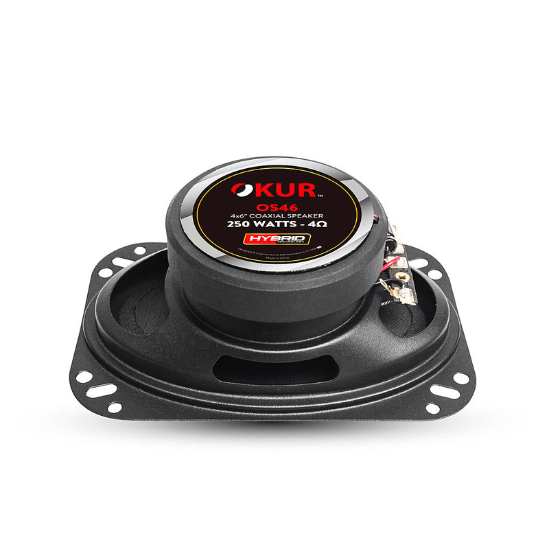 OKUR 4x6" Coaxial Speaker 250 Watts 4 Ohm 1" Voice Coil Hybrid Technology OS46