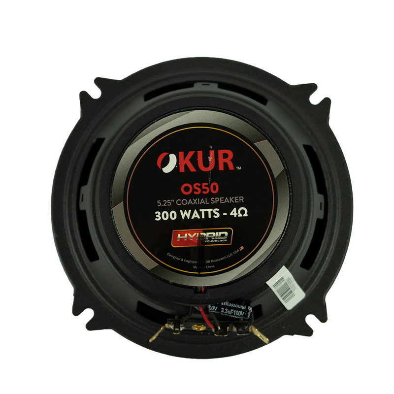 OKUR 5.25" Coaxial Speaker 300 Watts 4 OHM1" Voice Coil Hybrid Technology OS50
