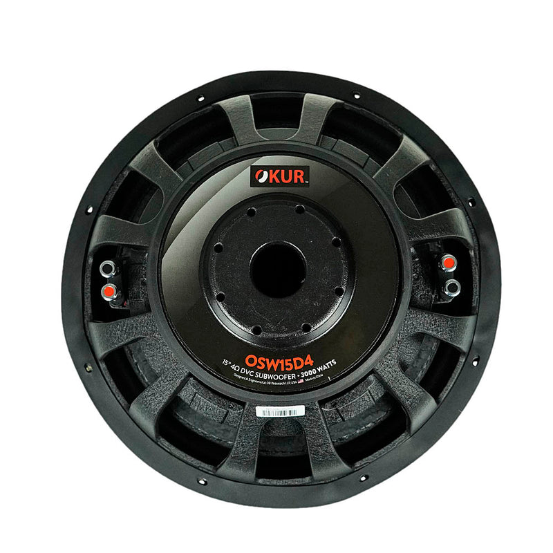 OKUR 15" Subwoofer 3000W Max Power 4 Ohm Double Stitched Foam Surround OSW15D4