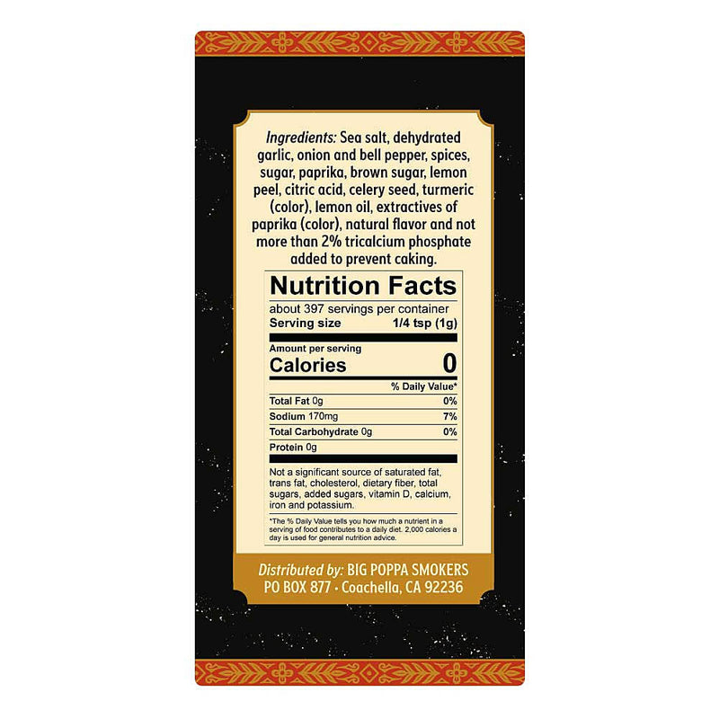 Big Poppa's 14 Oz Double Secret Steak Rub Savory and Slightly Sweet Seasoning