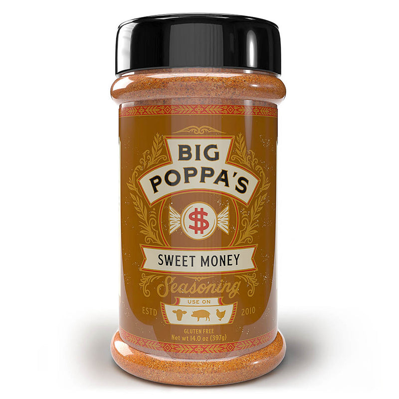 Big Poppa's 14 Oz Sweet Money Rub Sweet Savory and Mildly Spicy BBQ Seasoning