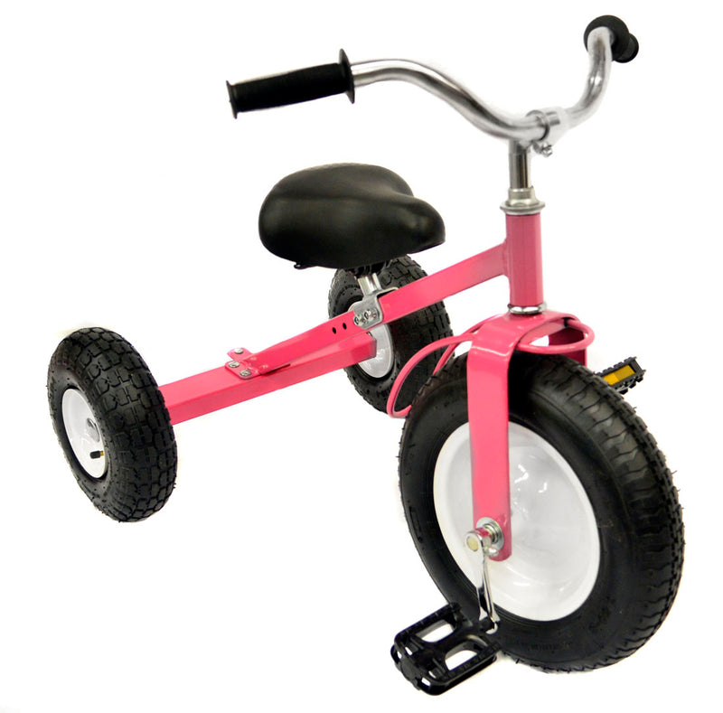 Pink Tricycle with Wagon Set Pull Along Trike Toy Outdoors Kids