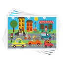 Disposable Placemats 40 Pack Stick on Kids Babies 12x18" City Design Babebay