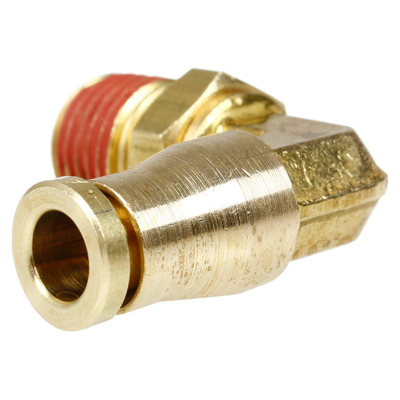 1/4" x 1/4" Push-In x Male NPTF Swivel Elbow Solid Brass Quick Connect Fitting