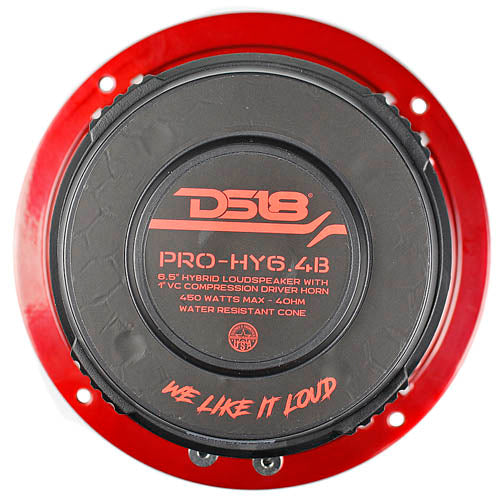 DS18 8" Mid Range Speaker Hybrid with Built In Driver 4 Ohm 500W Max PRO-HY8.4B