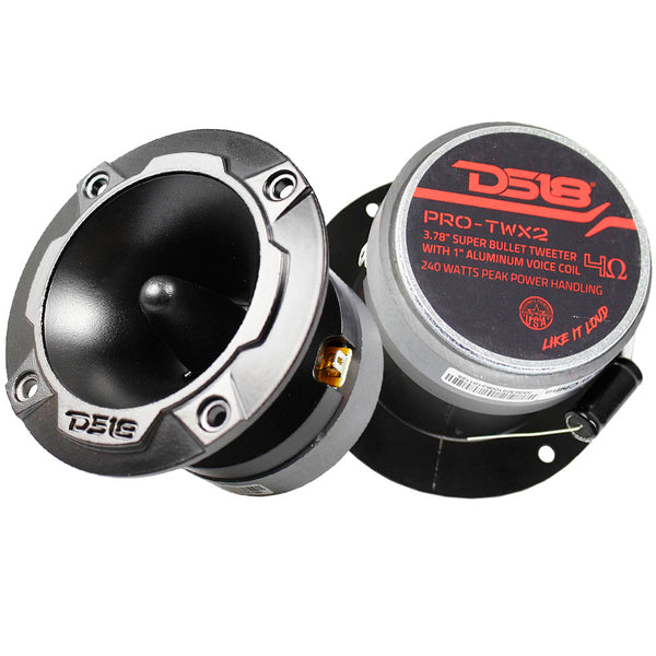 DS18 PRO-TWX3 Super Bullet Hochtöner 10,2 Cm – 480 Watt, 4 Ohm, 38 Mm Aluminium-Schwingspule, Für Car Audio