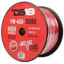 DS18 4 Gauge Power Cable 100Ft Spool Red Ultra Flex CCA Wire PW-4GA-100RD-100Ft