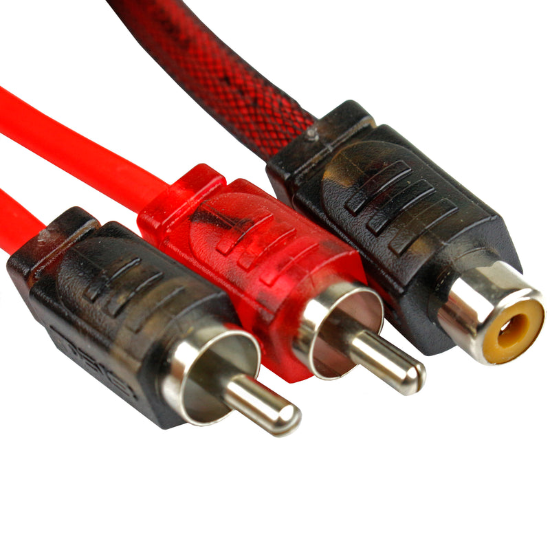 1 Female 2 Male RCA Splitter Audio Cable Competition Rated DS18 R1F2M