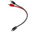 DS18 RCA Splitter 1 Female to 2 Male Y Connector Car Home Audio Cable RCA1F2M