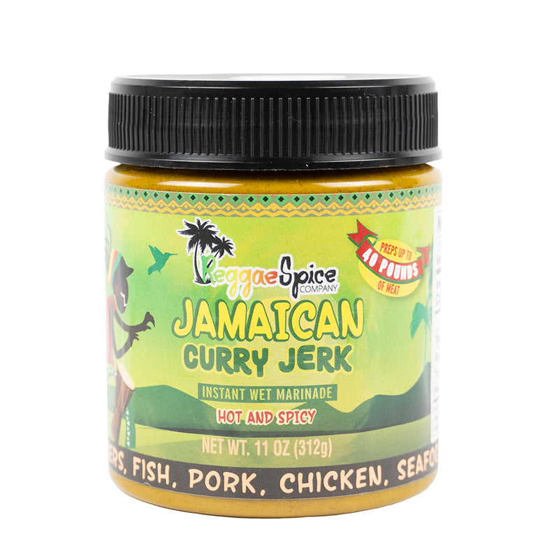 Reggae Spice Company Authentic Jamaican Curry Jerk Hot & Spicy Wet Marinade 11oz