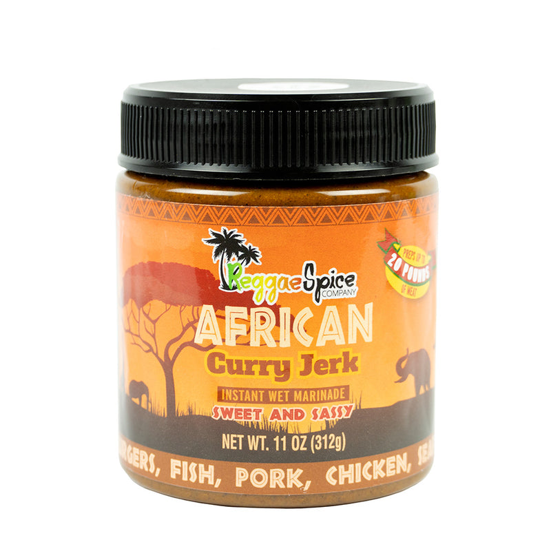 Reggae Spice Company African Curry Jerk Sweet & Sassy Wet Marinade 11 Ounce