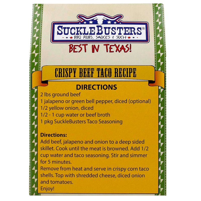 Sucklebusters Authentic Taco Seasoning Kit 2 Oz Best in Texas SBCS/032