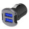 DUAL 12W USB CAR CHARGER WITH ILLUMINATED USB PORTS (BLACK/SPACE GRAY)