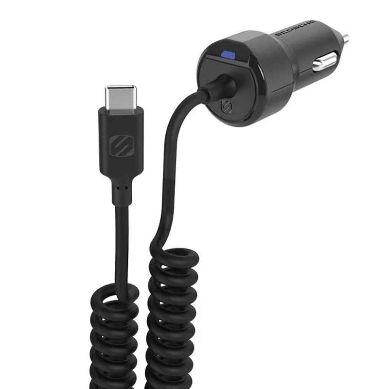 18W CAR CHARGER USB-C POWER DELIVERY 3.0 WITH 3' COILED CABLE