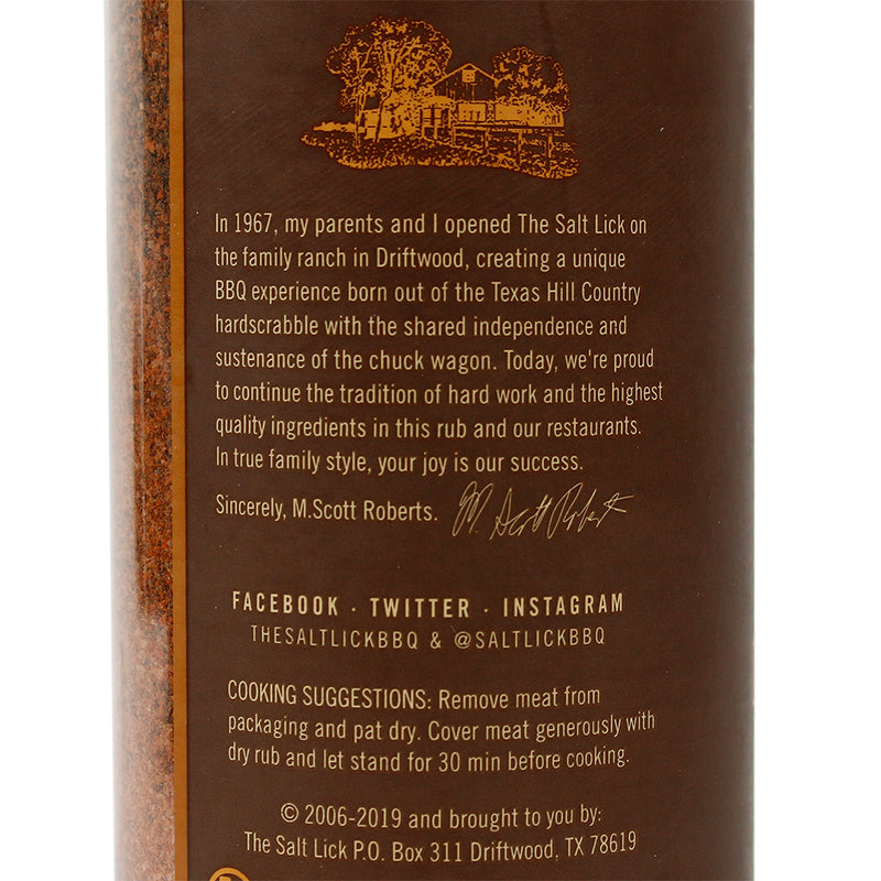 Salt Lick BBQ Original Dry Rub For Meat And Grilling No MSG Made In Texas 12oz