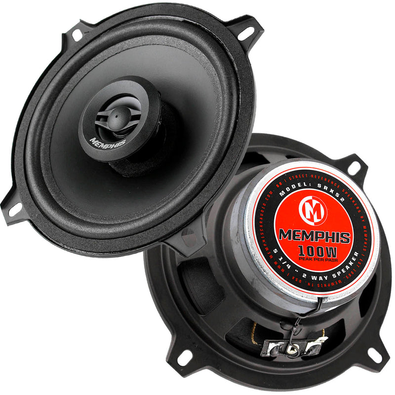 2 Memphis Audio 5.25" 2 Way Coaxial Speakers 50 Watts Max Street Reference SRX52