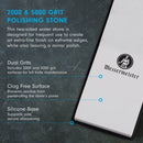 Messermeister Two Sided Polishing Stone 2000 & 5000 Grit Clog Free Silicone Base