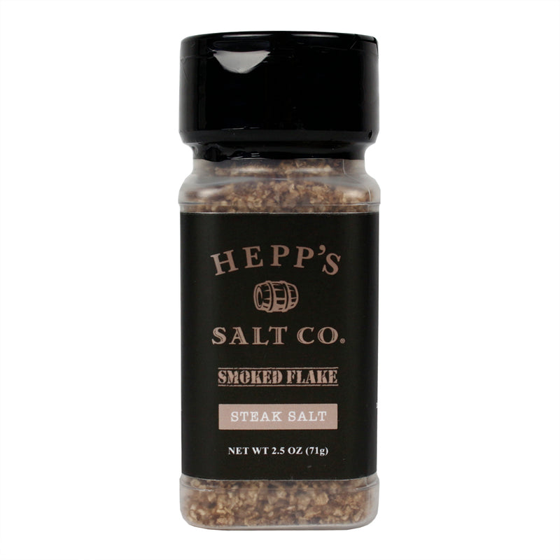 Hepp's Smoked Flake Steak Salt From Organic Sea Salt For Meat & Veggies 2.5 Oz