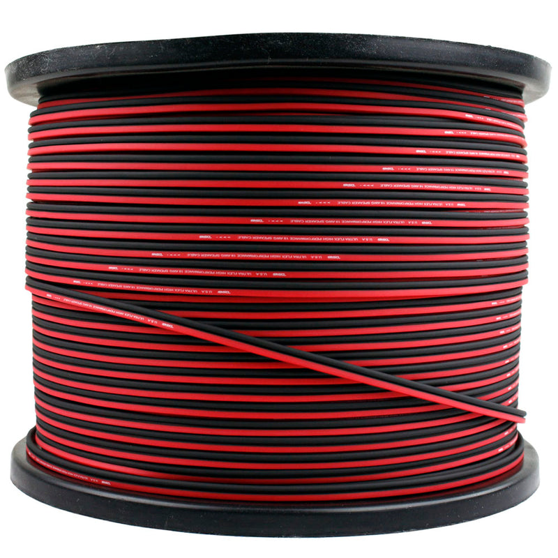 1000 Ft 18 Gauge AWG Speaker Wire Car Audio 1000' Black Red Zip Wire DS18 Spool