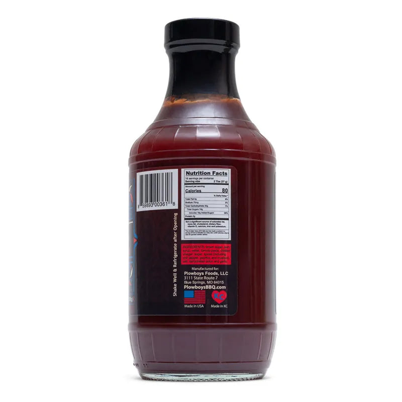 Plowboys Barbeque Sweet 180 BBQ Sauce 21 oz. Bottle Rich Sweet Sassy Flavor