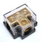 Xscorpion 0/4 Gauge Gold Terminal T Distribution Block With Adapters TB0444G