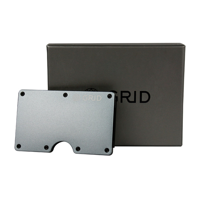 GRID Wallet Titanium Lightweight Aluminum w/ Money Clip RFID Blocking 2.2 oz