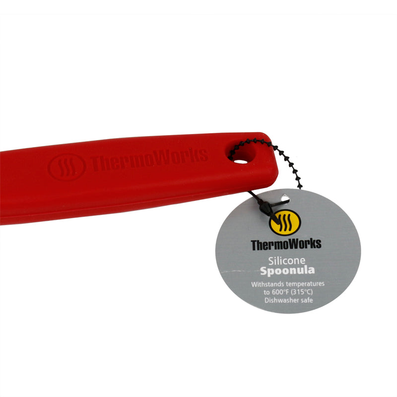 ThermoWorks Hi-Temp Silicone Spoonula 12.5 Inch Dishwasher Safe BPA Free Red