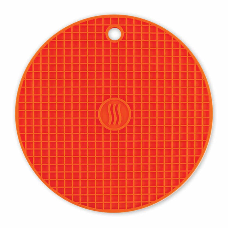 ThermoWorks Silicone Hot Pad Trivet 7" Inch Round Non Slip Orange TW-TRIVET-OR