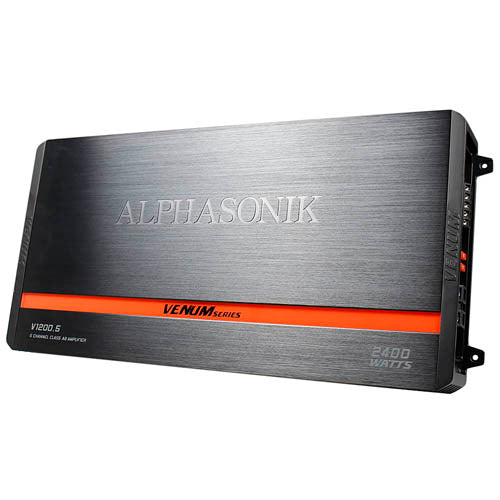 Alphasonik 5 Channel Amplifier 2400 Watts Max Power 2 Ohm Venum Series V1200.5