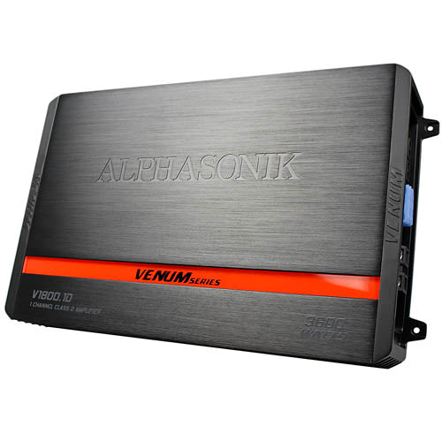 Alphasonik Monoblock Amplifier 3600 Watt Max Venum Series Car Audio V1800.1D