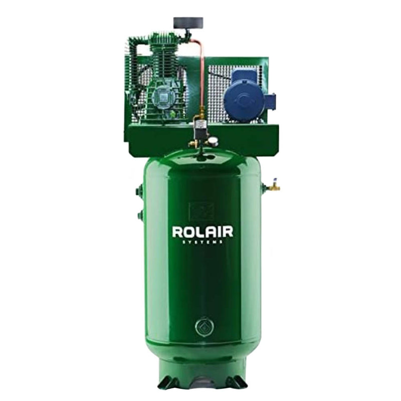 Rolair 5hp 80 Gallon Vertical Tank Single Phase Air Compressor Two Stage 230V