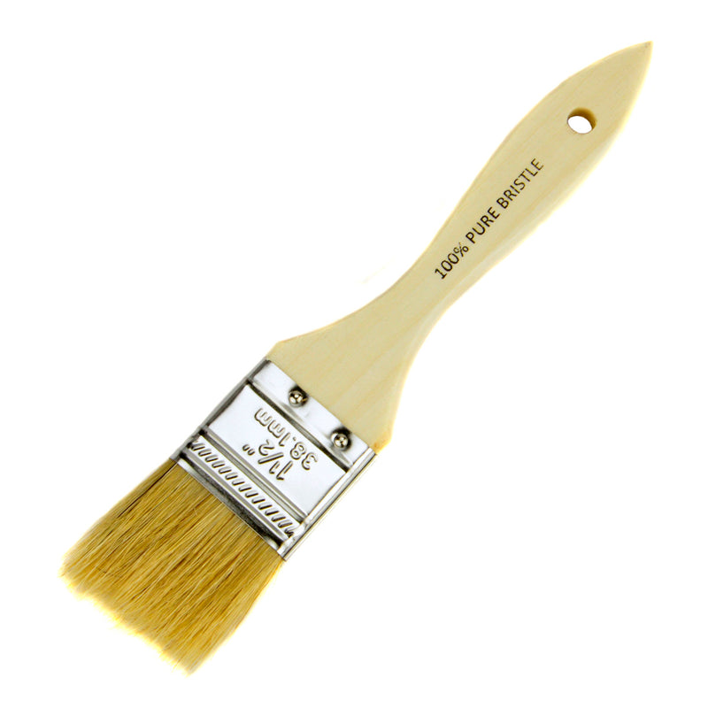 Single 1.5 Inch Paint Brush 100% Pure Bristles Hardwood Handle