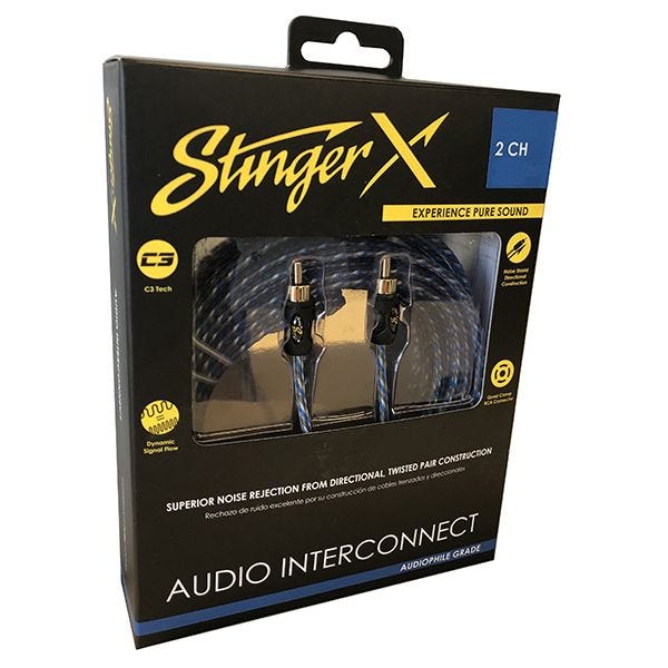 Stinger 20 Ft 2 Channel Audio Interconnect RCA Cable Car Audio X Series XI1220