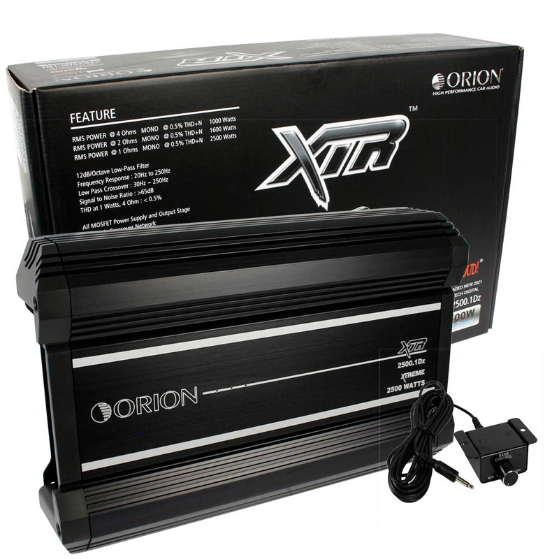 Orion XTR2500.1Dz Monoblock High Performance Amplifier Class D Subwoofer Remote