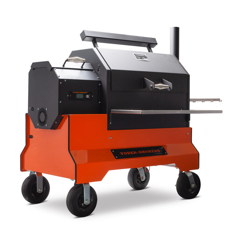 Yoder YS640S Competition Cart Pellet Grill Smoker Cooker Second Shelf Orange