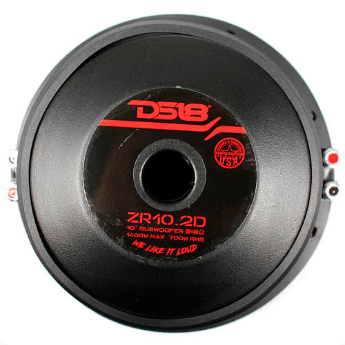 DS18 10" Subwoofer Dual 2 Ohm 1400W Max 750W RMS Elite Z Series ZR10.2D Single