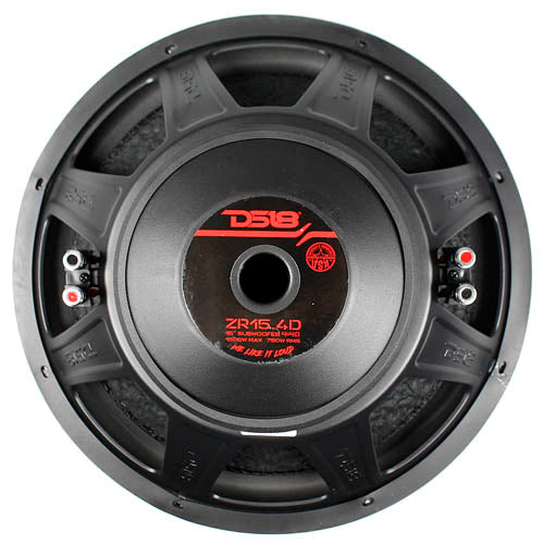 DS18 15" Subwoofer Dual 4 Ohm 1500W Max 750W RMS Elite Z Series ZR15.4D Single