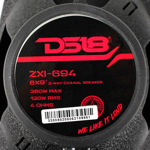 DS18 Elite 6x9" 2 Way Coaxial Speakers 360W Max 4 Ohm ZXI Series ZXI-694 Pair